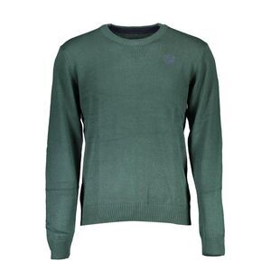 Gianmarco Venturi VNeck Cotton Longsleeve Top Men Green Sweaters